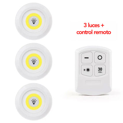 LightSave™ Set luces LED inalámbricas x 3 con control remoto