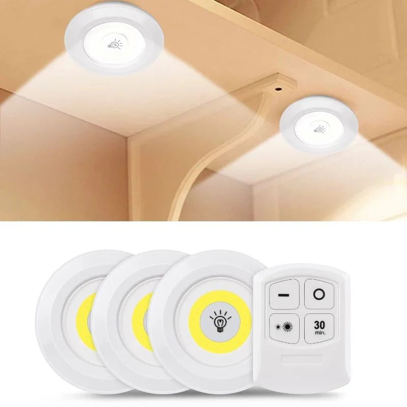 LightSave™ Set luces LED inalámbricas x 3 con control remoto