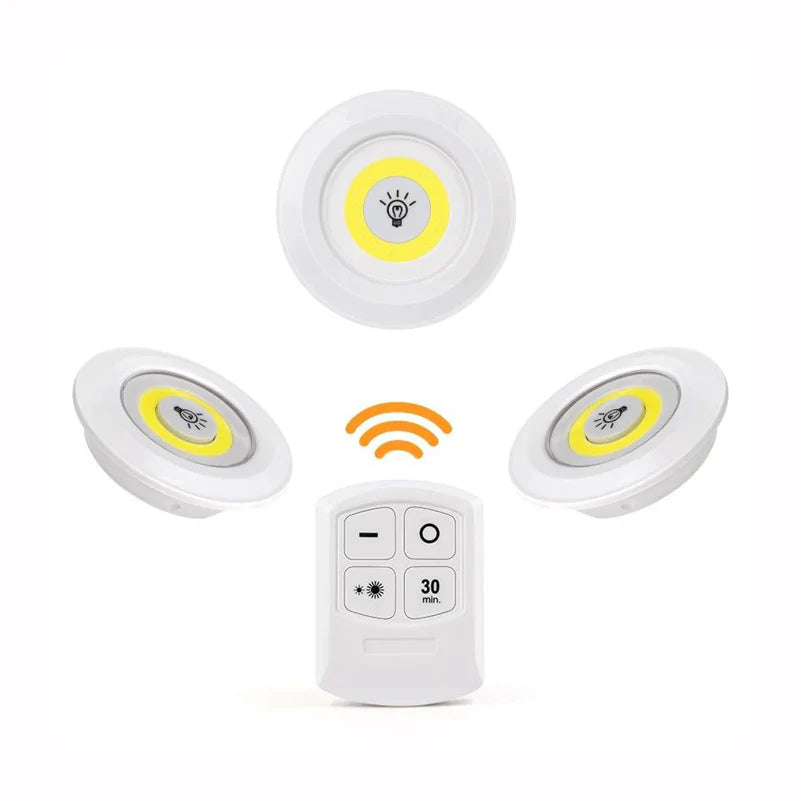 LightSave™ Set luces LED inalámbricas x 3 con control remoto